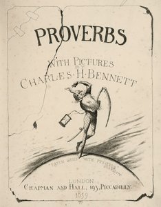 Illustrazione del frontespizio per Proverbi con immagini di Charles H Bennett da Charles Henry (after) Bennett