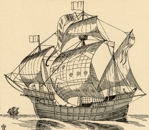 Una nave del tempo di Cristoforo Colombo, 1931 da Charles Henry Bourne Quennell
