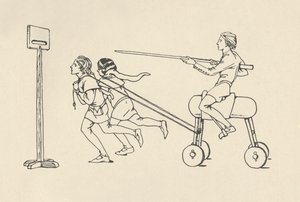 Ragazzi che giocano a Cavalcare alla Quintana Romance di Alessandro, circa 1340. Bodleian, 1931 da Charles Henry Bourne Quennell