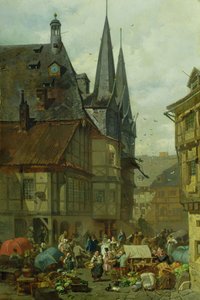 Il mercato di Wernigerode, 1861 da Charles Hoguet