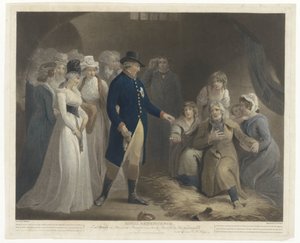 Giorgio III visita con la sua famiglia la prigione di Dorchester (Beneficenza reale) da Charles Howard Hodges