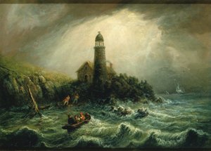 Veduta del mare del faro di Cape Poge, ca. 1840-1849