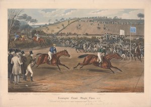 Uno di un set di quattro: Leamington Grand Steeple Chase ... 1837. Tavola 4. Marqs di Waterford su Monarch ... da Charles Hunt