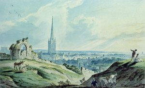 Una Vista di Norwich, da Mouseshold Hill, vicino alle Rovine del Castello di Kett da Charles, II Catton