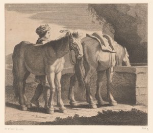 Cavalli che bevono da Charles II Errard (attributed to)