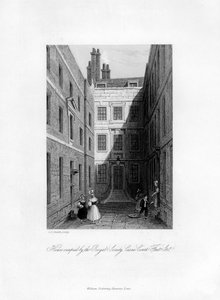 Casa occupata dalla Royal Society, Crane Court, Fleet Street, 1678-1760, 1840