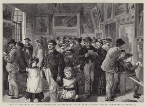 Arte a Whitechapel, Mostra di prestito di quadri nella scuola di St Jude, Commercial Street, East da Charles J. Staniland