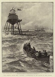 La nave della Trinity House visita un faro alla foce del Tamigi da Charles J. Staniland