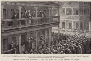 Zanzibar prima del bombardamento, il defunto Hamid Bin Thwain che benedice il popolo da Charles J. Staniland