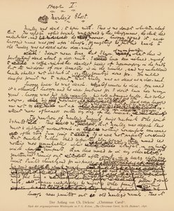 Manoscritto di Un canto di Natale di Charles Dickens (litografia) da Charles John Huffam Dickens