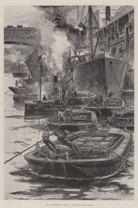 Lo sciopero dei barcaioli, una scena a Fresh Wharf