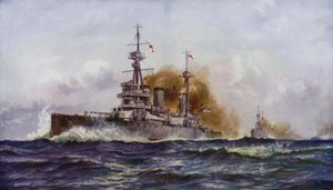 Un famoso incrociatore da battaglia - HMS Invincible da Charles John de after Lacy
