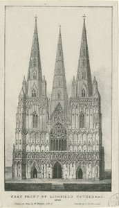 Cattedrale di Lichfield - Facciata Ovest da Charles Joseph Hullmandel
