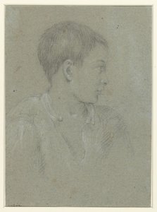 Ragazzo italiano, testa verso destra da Charles Joseph Natoire (possibly)