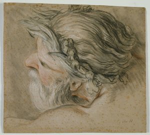 Testa di un dio del mare da Charles Joseph Natoire