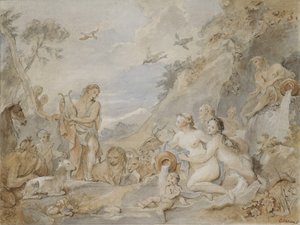 Orfeo che incanta le ninfe, le driadi e gli animali, 1757
