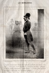 Les Monologues: Eugénie mi aveva dato appuntamento presso la colonna per mezzanotte e mezza... da Charles Joseph Traviès de Villers