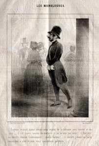 Les Monologues: Eugénie mi aveva dato appuntamento presso la colonna per mezzanotte e mezza... da Charles Joseph Traviès de Villers