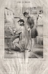 Scene di costumi: Il diritto di visita. Spero di non disturbarti... da Charles Joseph Traviès de Villers