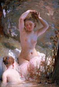 Due ragazze che fanno il bagno, 1864