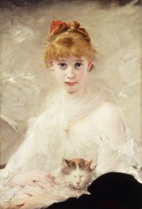 Giovane ragazza con gatto