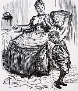 Una madre che punisce il suo bambino cattivo da Charles Keene