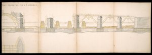 Progetti del ponte sul Tamigi a Londra, BL Maps C.49.e.76 da Charles Labelye