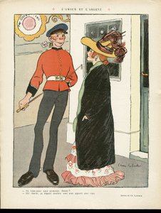 Illustrazione di Chas-Laborde in Le Lire, 27/07/12 - Amore e Denaro - Inghilterra Gran Bretagna, Amore, Moda, Cappello