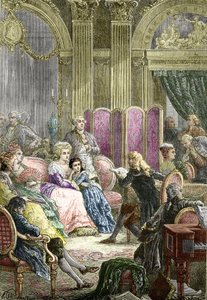 Il Salone di Suzanne Curchod e Madame Necker (incisione) da Charles Laplante