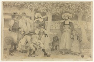 Giocatori di petanque in Bretagna