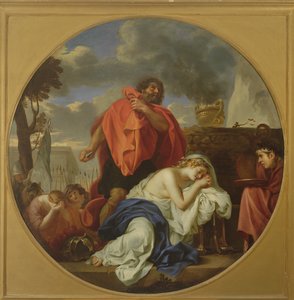 Iefte sta per sacrificare sua figlia da Charles Le Brun