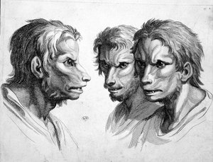 Tre volti di lupo mannaro - di Le Brun da Charles Le Brun
