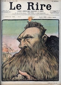 Auguste Rodin (1840-1917) scultore Augustus - Caricatura di Charles Leandre (1862-1934) in “Le Rire” del 4 giugno