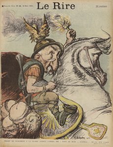 Caricatura del Primo Ministro francese Emile Combes come Attila l