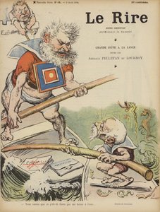 Caricatura dei politici francesi Camille Pelletan ed Edouard Lockroy. Illustrazione per Le Rire