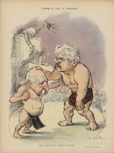 Caricatura dei politici francesi Emile Combes e Alexandre Millerand. Illustrazione per Le Rire