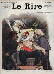 Emile Loubet - Pensioni presidenziali gratuite - Sig. Loubet - È difficile far entrare le loro convinzioni nella mia pelle! - (Charles Leandre (1862-1934) deride lo stato, la chiesa e l