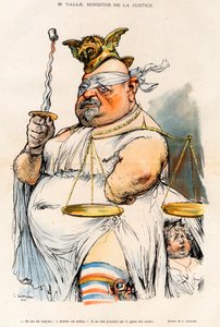 Ernest Vallé - Ministro della Giustizia nel 1902 - Caricatura di Charles Léandre in 