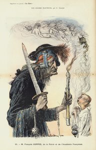 Francois Coppee, scrittore e nazionalista francese, illustrazione per Le Rire