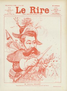Aristide Briand, politico francese. Illustrazione per Le Rire