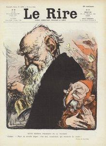 Politici francesi Henri Brisson ed Emile Combes. Illustrazione per Le Rire