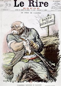 Georges Clemenceau (1841-1929) politico francese, vignetta di Leandre che lo mostra come il pulitore delle trincee, pubblicata sul giornale "Le Rire" il 16 febbraio 1918 da Charles Leandre