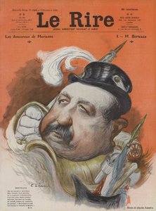 Henri Maurice Berteaux, Ministro della Difesa francese. Illustrazione per Le Rire
