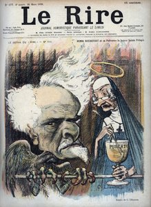 Henri Rochefort e il suo santo patrono la buona santa Pelagia (Prigione di Sainte-Pelagie) - caricatura di Charles Leandre (1862-1934) in 