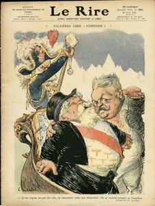 Illustrazione di Charles Leandre (1862-1934) per la copertina di Le Rire, 20/08/10 - Fallieres alla Contessa - Italia, Presidente della Repubblica, Cappello, Identificatore, Venezia - Fallieres Armand (1841-1931) da Charles Leandre