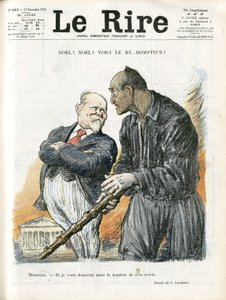 Illustrazione di Charles Leandre (1862-1934) per la copertina di Le Rire, 23/12/22 - Natale - Presidente della Repubblica - Poincare Raymond, Mussolini Benito, Tamer da Charles Leandre