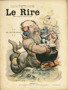 Illustrazione di Charles Leandre (1862-1934) per la copertina di Le Rire, 25/09/09 - Un maestro-queux - Marina Marina Marina Balneare - Cheron Henry (1867-1936), Sirena da Charles Leandre