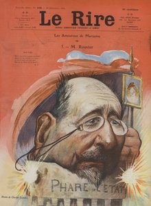 Maurice Rouvier, politico francese. Illustrazione per Le Rire