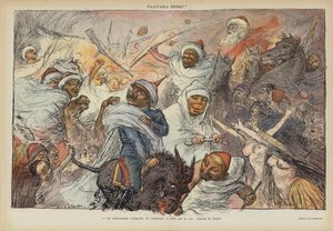 Satira sulla visita di Guglielmo II a Tangeri nel 1905. Illustrazione per Le Rire