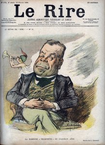 La famosa tromba di Poppy Aine - Ritratto di Constant Poppy detto il Poppy Aine (1841-1904) - caricatura di Charles Leandre (1862-1934) in “The Laughter” del 12 febbraio da Charles Leandre